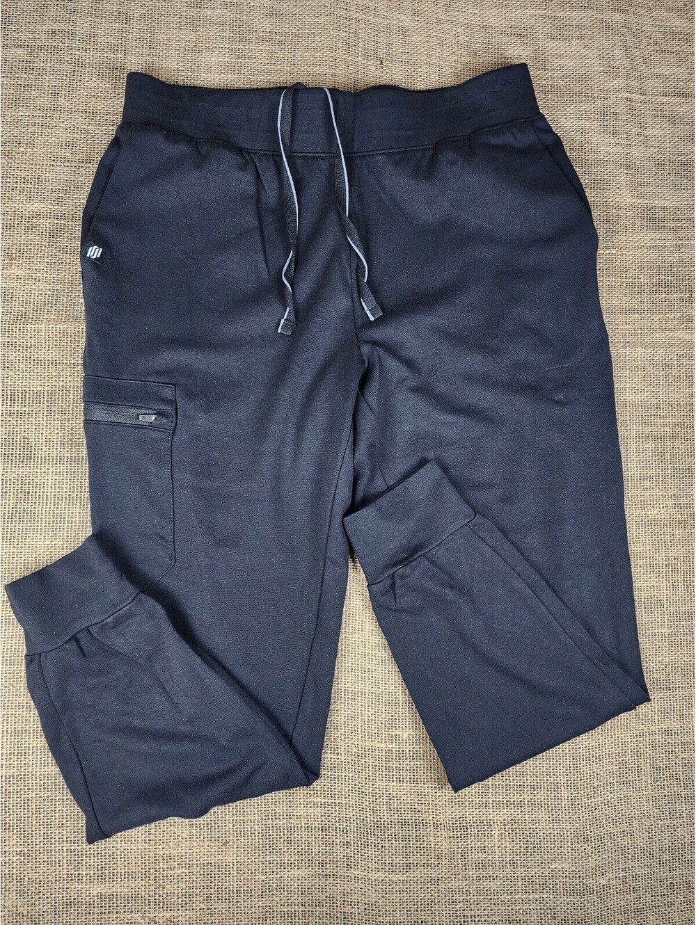 Jaanuu Pants Womens M Petite Blue Jogger Elastic Waist Cargo Pockets Scrub